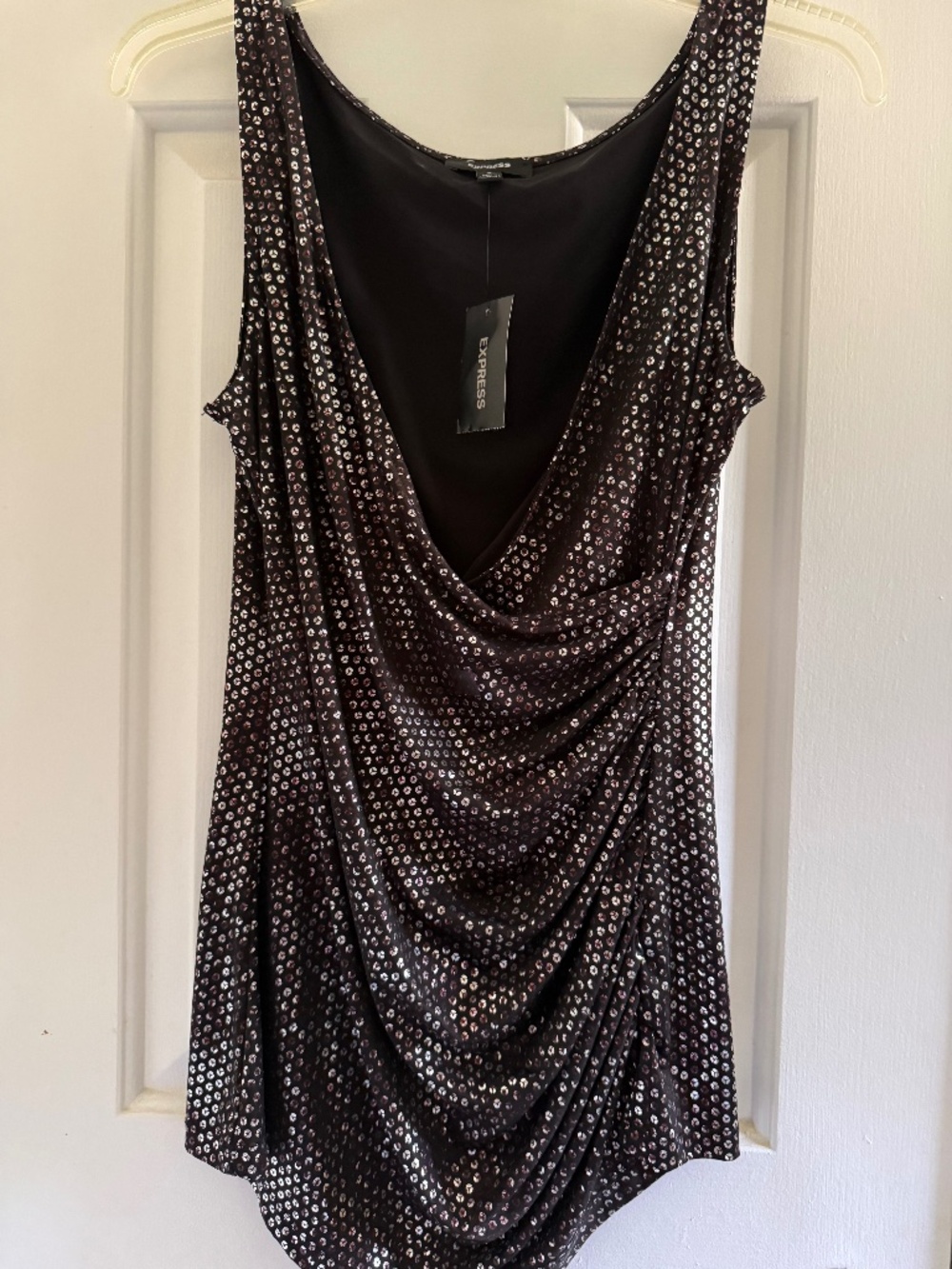NEW "EXPRESS" Sparkle Tank Top -BLACK W/SILVER. SIZE SMALL